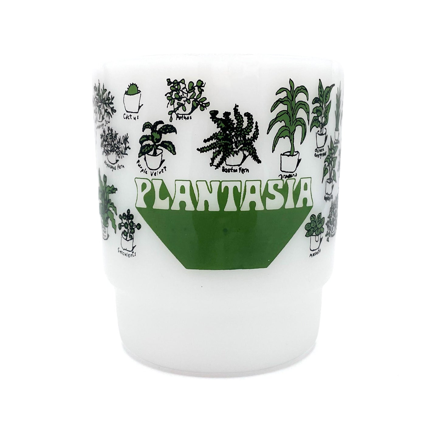 Plantasia Milk Glass Mugs