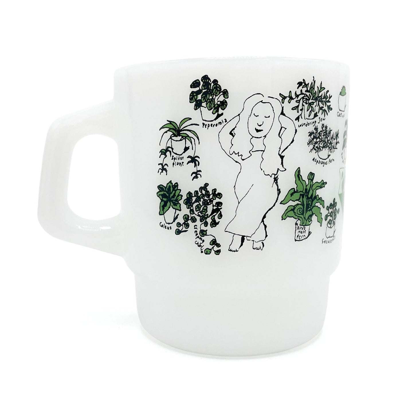 Plantasia Milk Glass Mugs