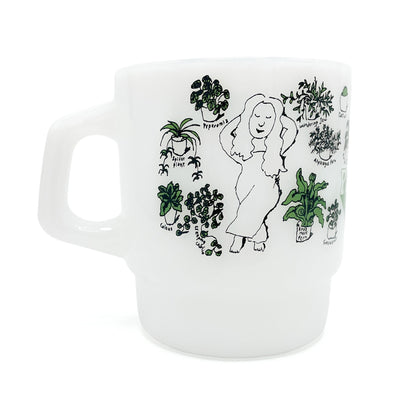 Plantasia Milk Glass Mugs