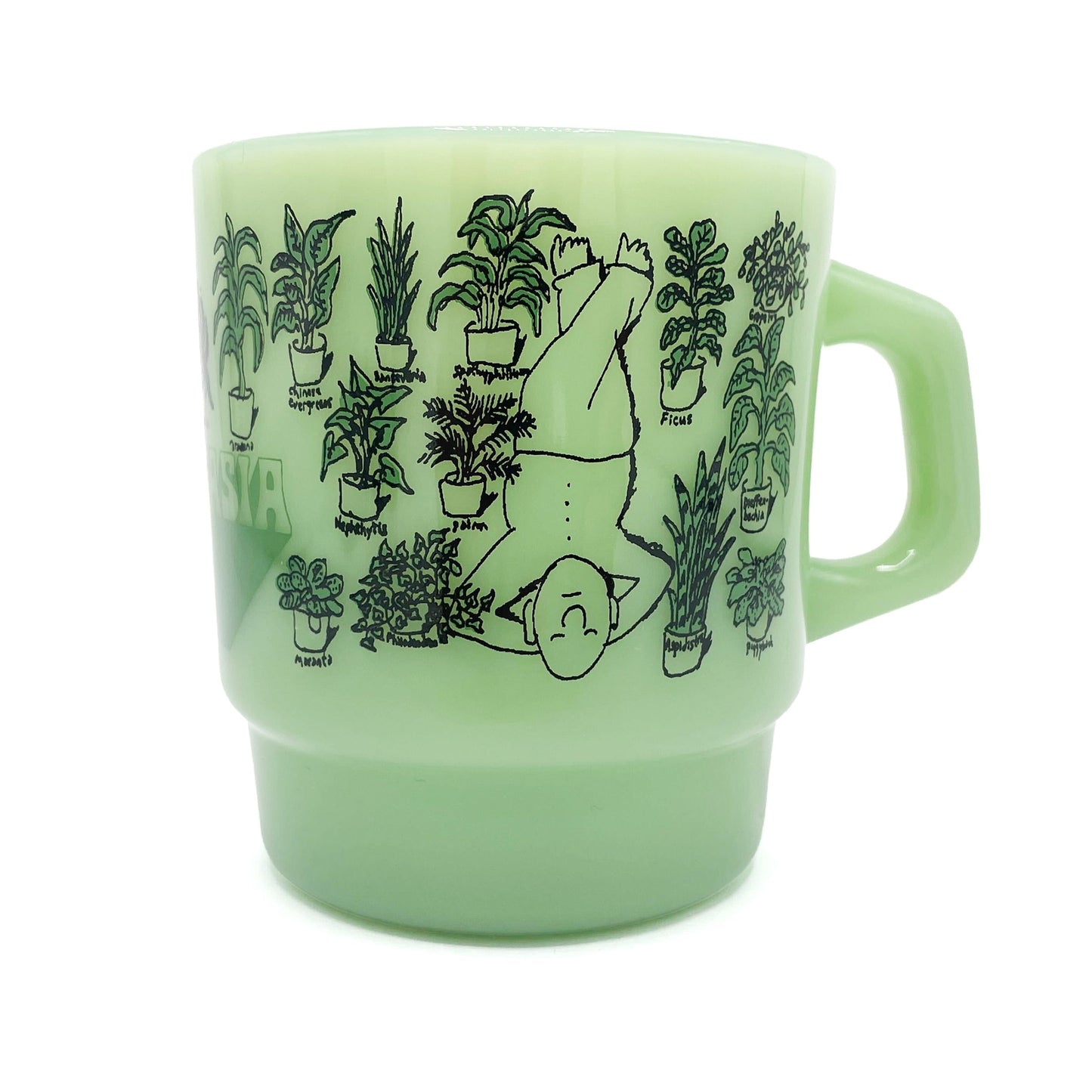 Plantasia Milk Glass Mugs