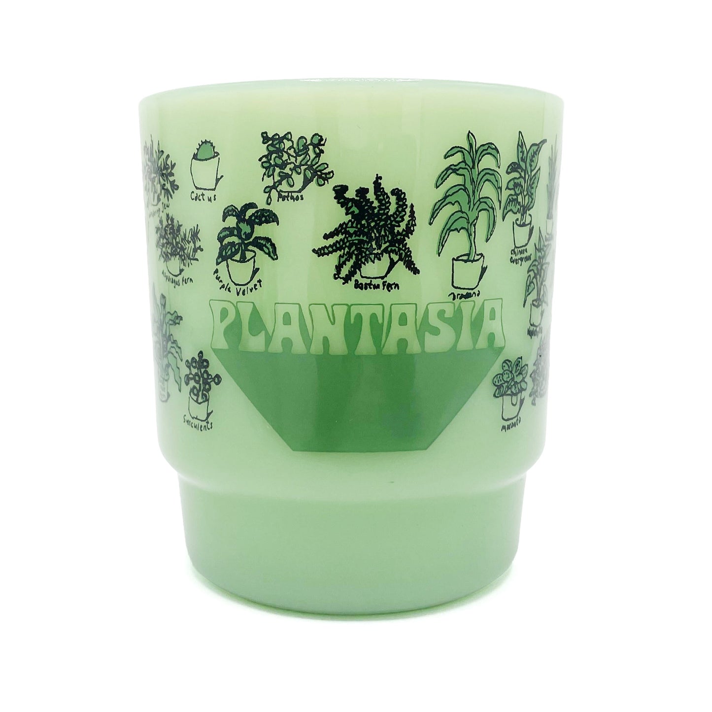Plantasia Milk Glass Mugs