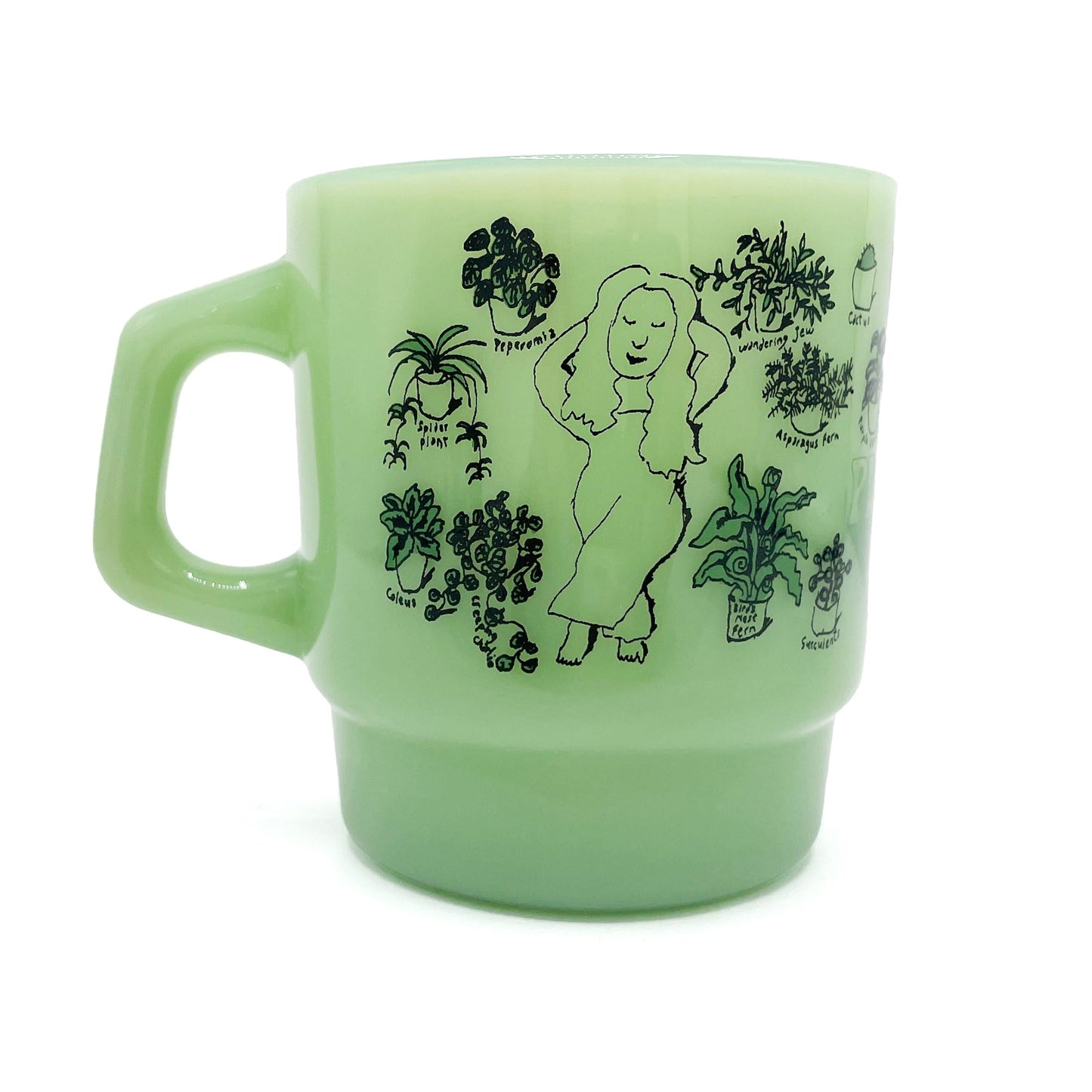 Plantasia Milk Glass Mugs