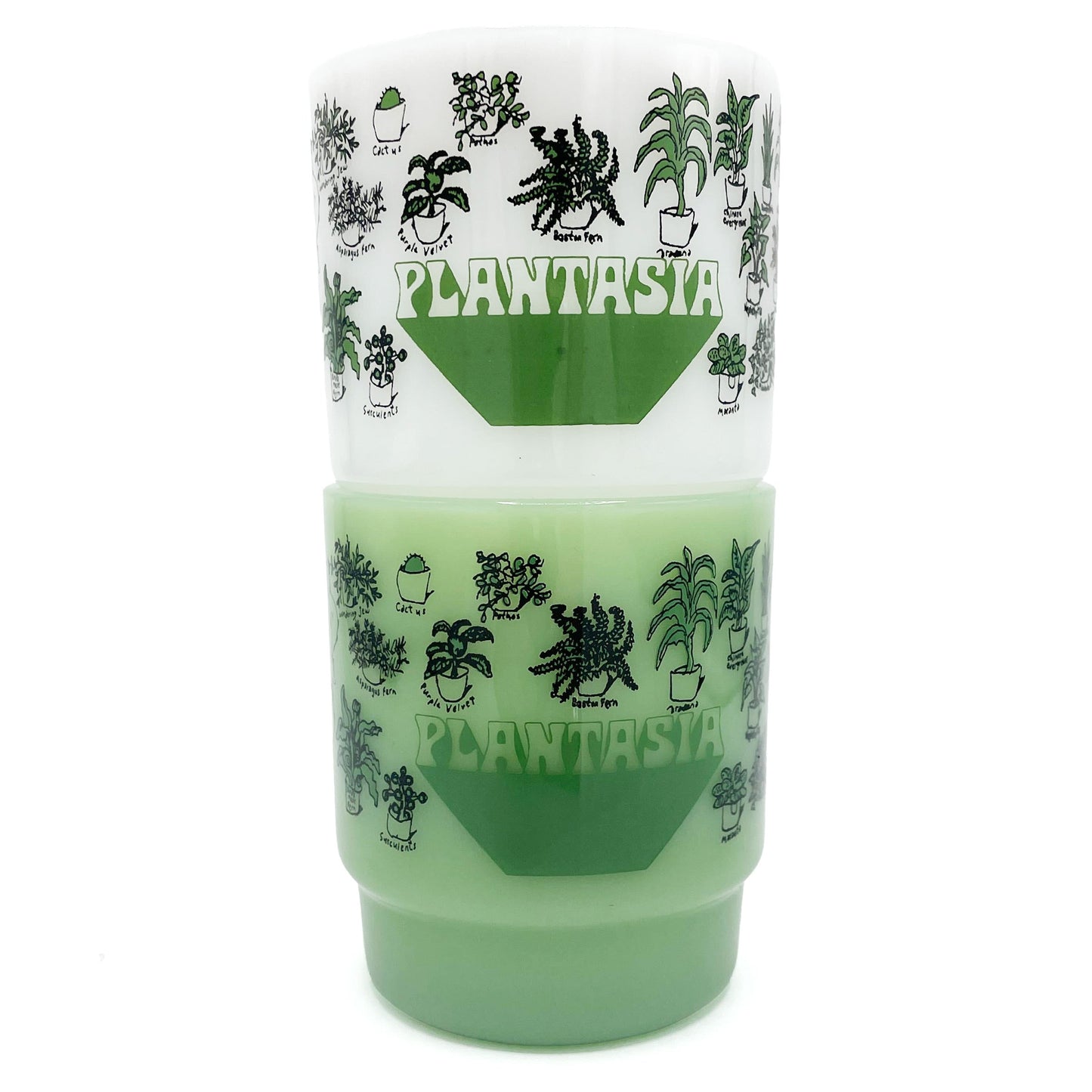 Plantasia Milk Glass Mugs