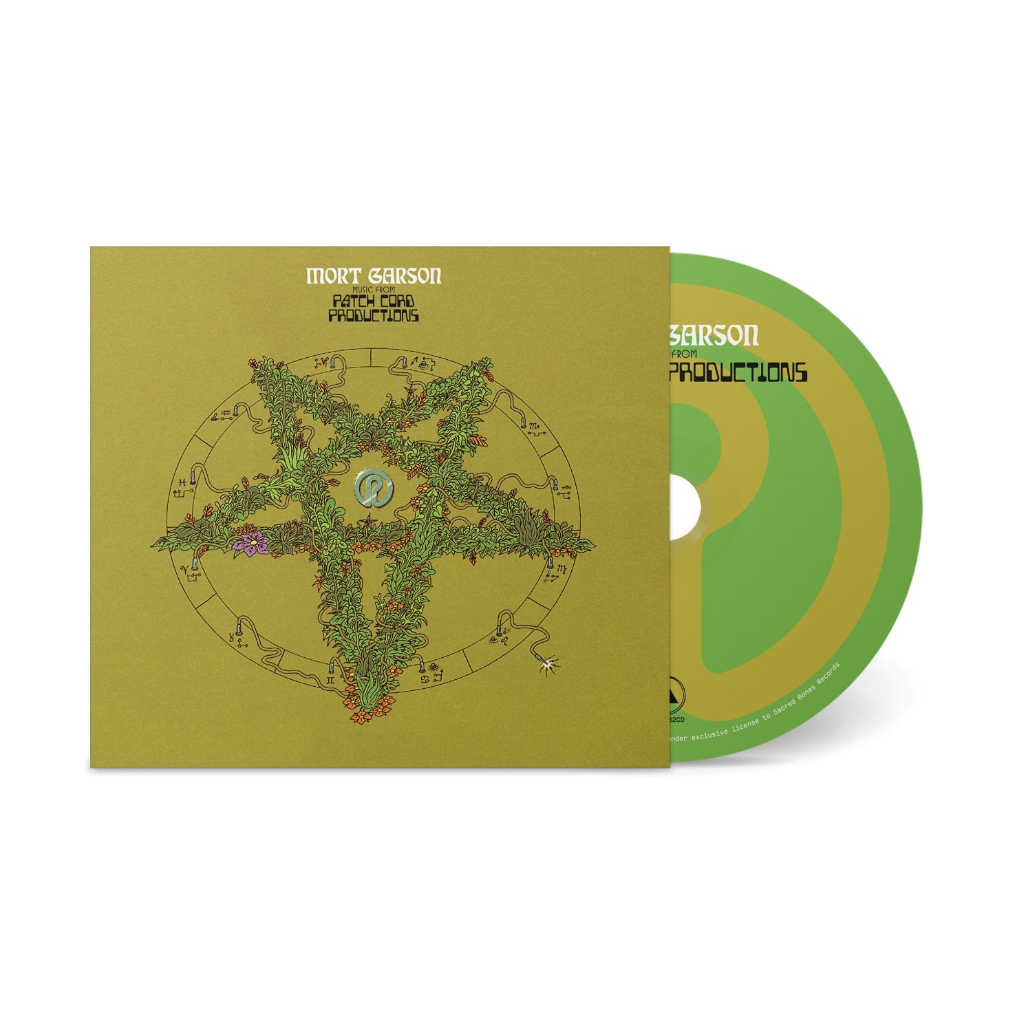 Music From Patch Cord Productions CD with green and gold disc and intricate star-shaped plant design on cover