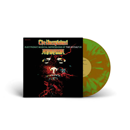 The Unexplained vinyl record with colorful splatter design and eerie occult-themed cover art by Ataraxia